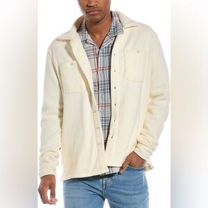 Onia Beige Polar Fleece Overshirt Shacket Old Money Quiet Luxury Preppy Modest M